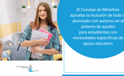Los alumnos con autismo podrán acceder en el próximo curso a las ayudas para estudiantes con necesidades específicas de apoyo educativo