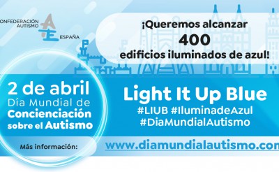 El movimiento asociativo del autismo promueve la iluminación en azul de edificios y monumentos de toda España el próximo 2 de abril