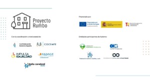 Logos de las confederaciones, entidades del autismo y financiadores de proyecto implicadas en el Proyecto Rumbo.