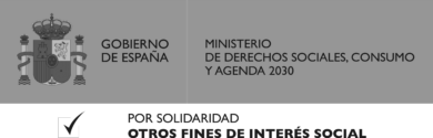 Logotipo del Ministerio de derechos sociales en blanco y negro